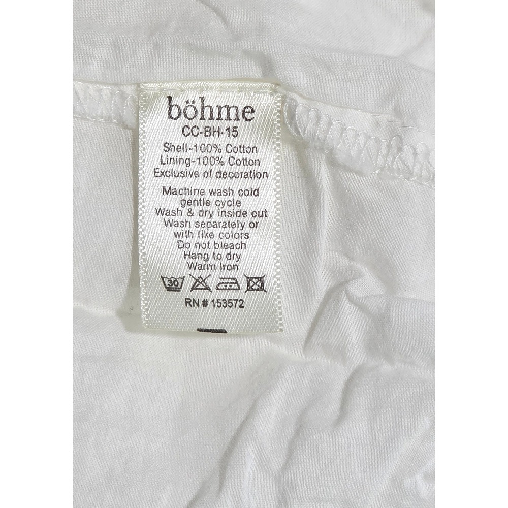 Bohme Embroidered Midi Dress Women S White Eyelet Puff Sleeve Smocked - Picture 16 of 16